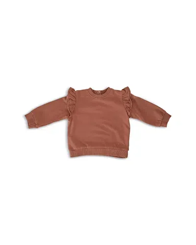 Pehr Kids' Girls' French Terry Ruffle Sweatshirt - Baby In Clay