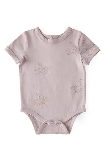 Pehr Babies'  Goose Print Organic Cotton Bodysuit In Silly Goose