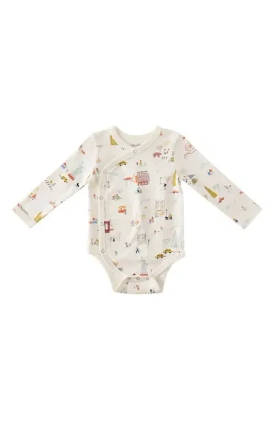 Pehr Babies'  Long Sleeve Organic Cotton Bodysuit In Explore New York