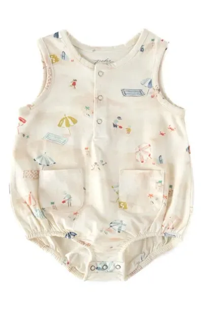 Pehr Babies'  Sleeveless Organic Cotton Bodysuit In Sand