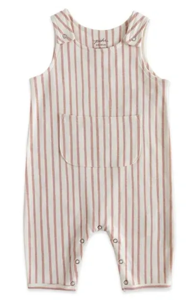 Pehr Babies'  Stripes Away Organic Cotton Overalls In Pink