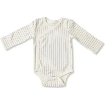 Pehr Babies'  Stripes Away Organic Cotton Wrap Bodysuit In Neutral