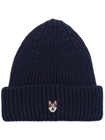 Pelo Foundation Wolf-appliqué Beanie In Blue