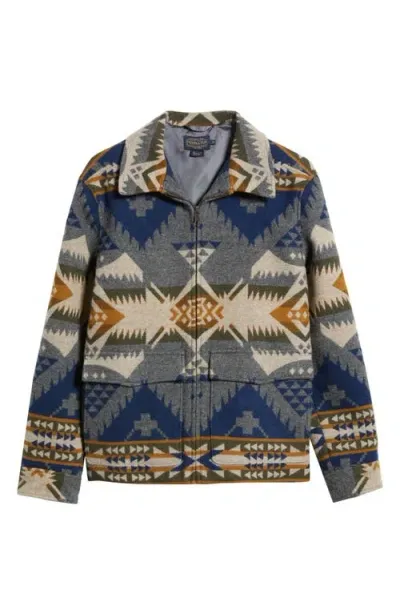 Pendleton Colton Wool & Cotton Zip-up Jacket In Nehalem Grey