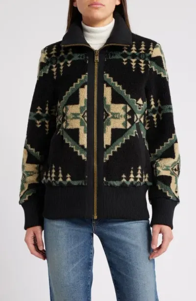 Pendleton Foxglove Range Fleece Bomber Jacket In Four Corners Hunter