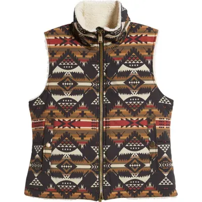 Pendleton Hemlock Abstract Print Quilted Vest In Nehalem Tan