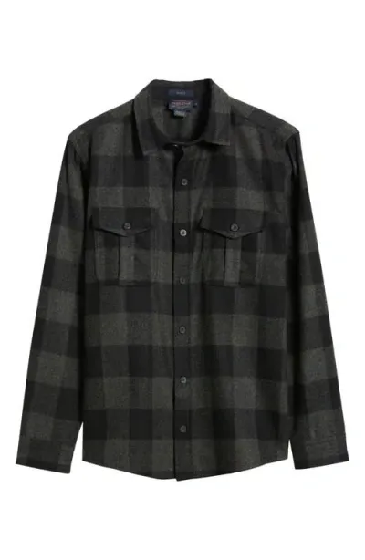 Pendleton Men's Scout Button-front Long Sleeve Shirt Jacket In Blue,green Buffalo Check