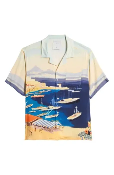 Percival Symi Cove Camp Shirt In Ecru