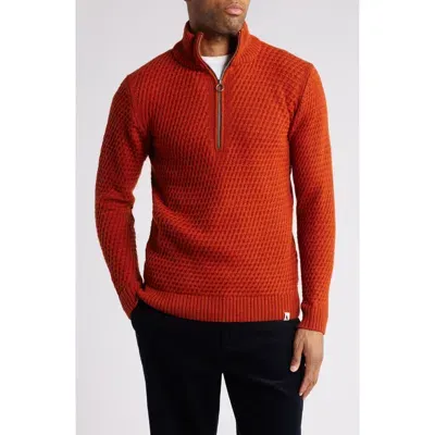 Peregrine Birchall Quarter Zip Sweater In Orange