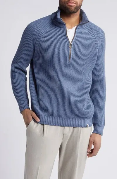 Peregrine Felix Quarter Zip Sweater In Smoke