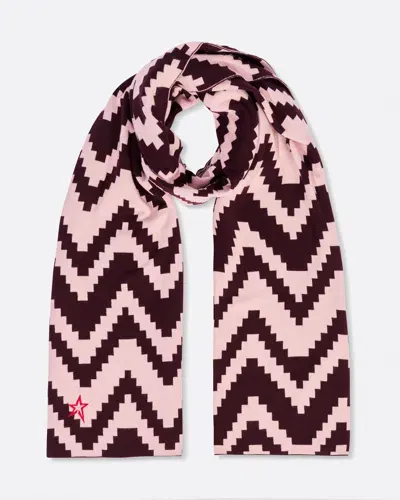 Perfect Moment Chevron Merino Wool Scarf Onesize In Burgundy