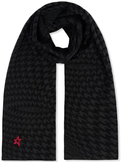 Perfect Moment Merino Houndstooth Scarf In Black