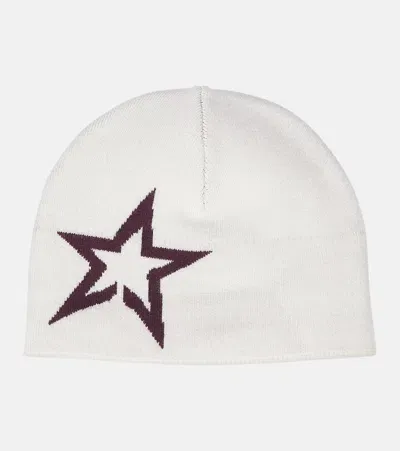 Perfect Moment Printed Wool Beanie In White