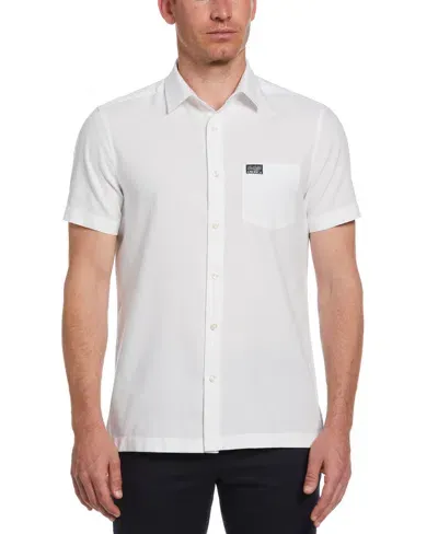 Perry Ellis America Men's Short Sleeve Solid Oxford Shirt In Bright White