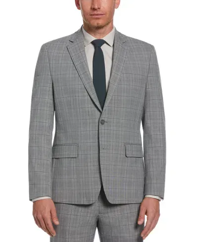 Perry Ellis Men's Classic Fit Stretch Plaid Suit Jacket In Grey,gray