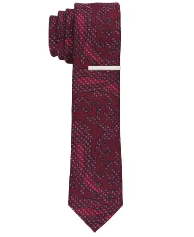 Perry Ellis Men's Lasky Paisley Slim Tie In Red