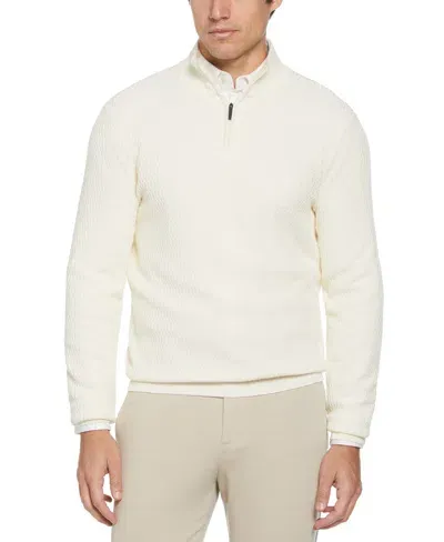 Perry Ellis Men's Quarter Zip Sweater In Cream,white