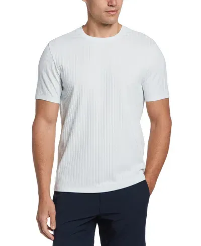 Perry Ellis Men's Rib Knit Crew Neck T-shirt In Country Air,white