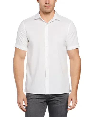 Perry Ellis Men's Short Sleeve Dobby Shirt In Bright White