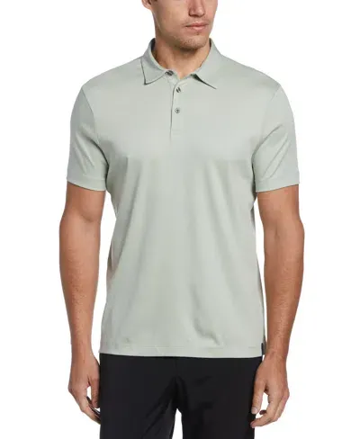 Perry Ellis Men's Smart Interlock Solid Polo In Aqua Gray