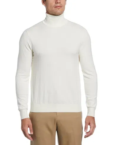 Perry Ellis Men's Solid Tech Knit Turtleneck Sweater In Egret,white