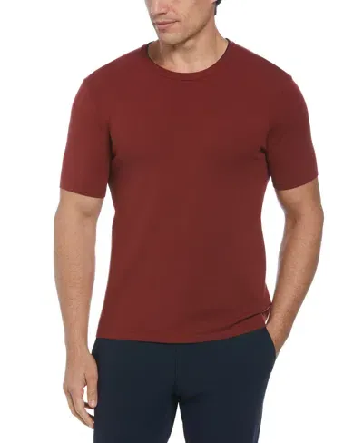 Perry Ellis Men's Tech Knit Sweater T-shirt In Russet Brown,red