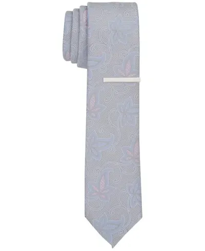 Perry Ellis Men's Vernon Floral Slim Tie In Silver,gray