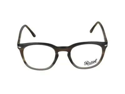 Persol Eyeglasses In Striated Brown