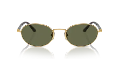 Persol Womens Gold Po1018s Ida Round-frame Metal Sunglasses In Polar Green