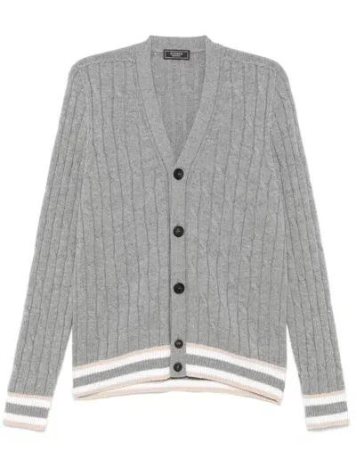 Peserico Cable-knit Cardigan In 灰色