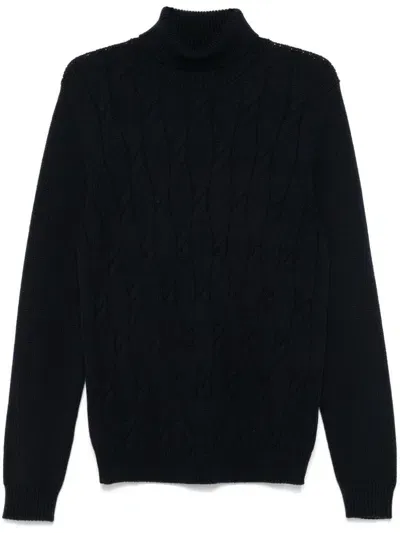 Peserico Cable-knit Sweater In Blue