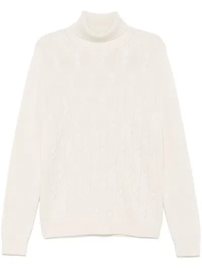 Peserico Cable-knit Sweater In White