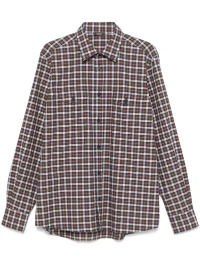 Peserico Checked Shirt In Grey