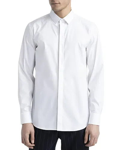 Peserico Concealed Button Evening Shirt In Pure White