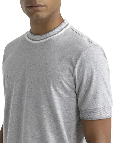 Peserico Contrast Trim Tee In Gray