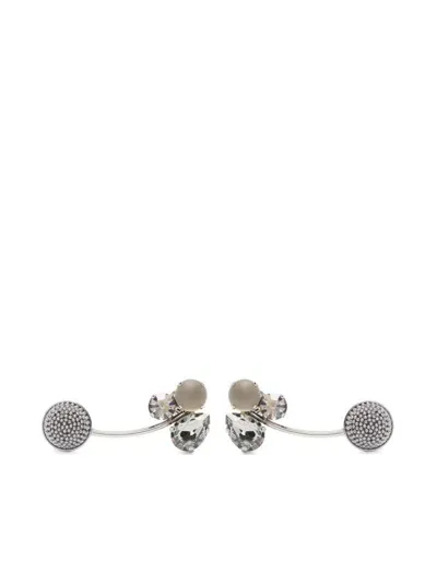 Peserico Crystal Drop Earrings In Silver