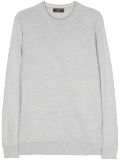 Peserico Fine-ribbed Mélange Jumper In White