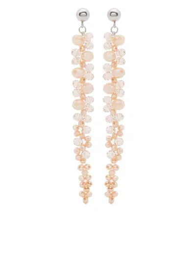 Peserico Intertwined-crystals Dangle Earrings In Neutrals