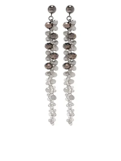 Peserico Intertwined Drop Earrings In Braun