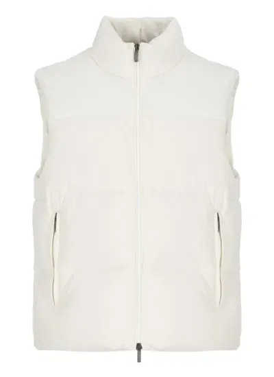 Peserico Cashmere Sleeveless Jacket In White