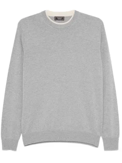 Peserico Layered-detail Sweater In Grey