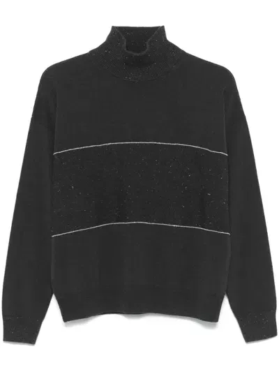 Peserico Lurex-detail Sweater In Black