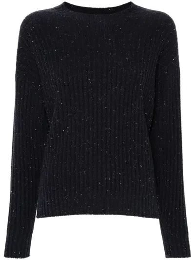 Peserico Lurex Sweater In Blue