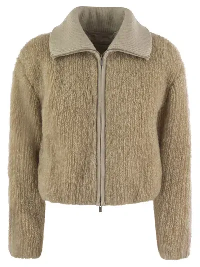 Peserico Women's Mohair, Camel And Wool Jacket In Beige