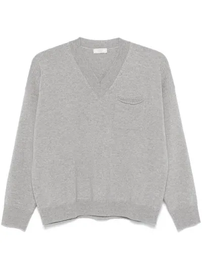 Peserico Punto Luce-embellished Sweater In Grey