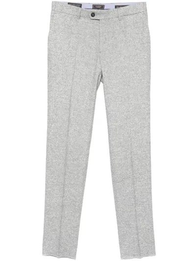 Peserico Mélange-effect Straight Trousers In Grey