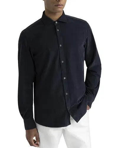 Peserico Twill Button Front Shirt In Inkwell Blue