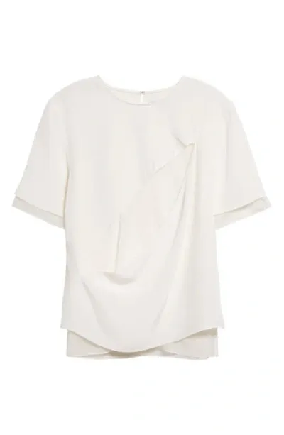 Peter Do Slash Stretch Silk Top In White