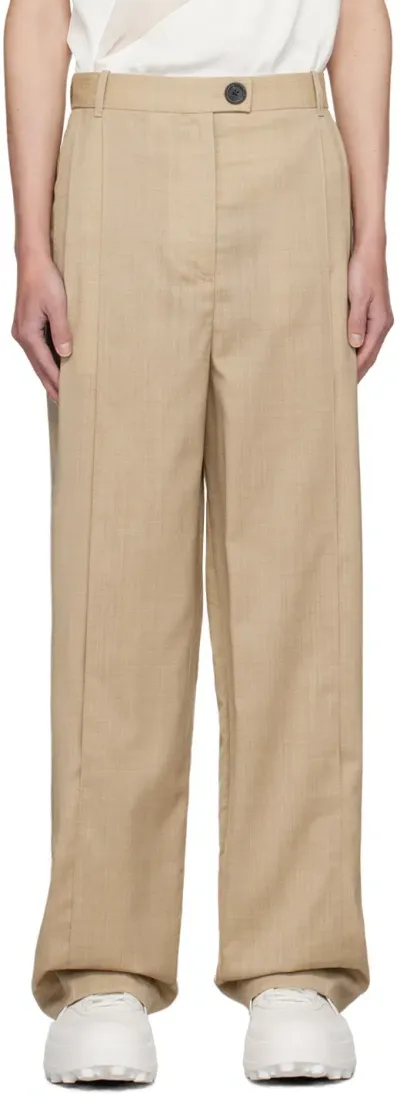 Peter Do Taupe Front Slit Trousers