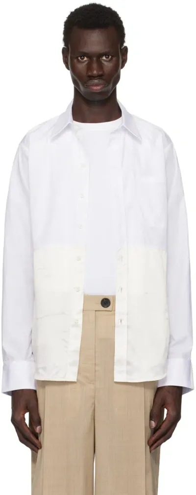 Peter Do White & Off-white Combo Office Shirt In White/ivory